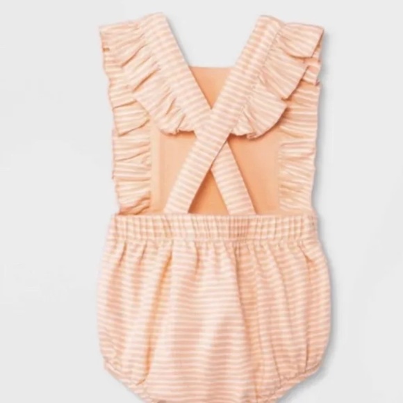 Cat & Jack Textured Peach Romper 24M - Picture 2 of 3